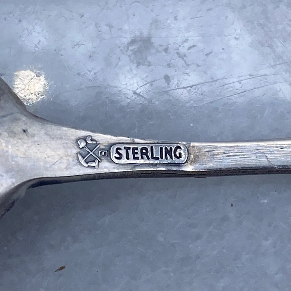 Mayer Bros Sterling Silver Washington State Souvenir Spoon Mount Rainier 4 Inch